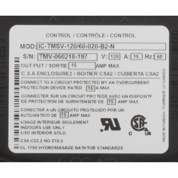 Ic-Tmsv-120/60-020-B2-N Electronic Ctrl W/ Water Level Snsr : ICTMSV120/60020B2N