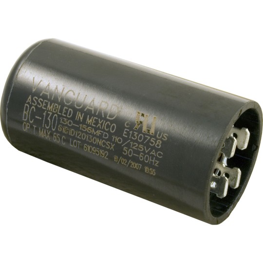 Start Capacitor, 130-156 MFD, 115v, 1-7/16" x 2-3/4" : BC-130