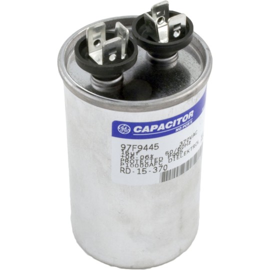 Run Capacitor, 15MFD, 370v, 1-3/4" x 2-7/8" : RD-15-370