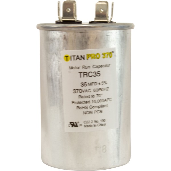 Run Capacitor, 35 MFD, 370v, 2" x 3" : RD-35-370