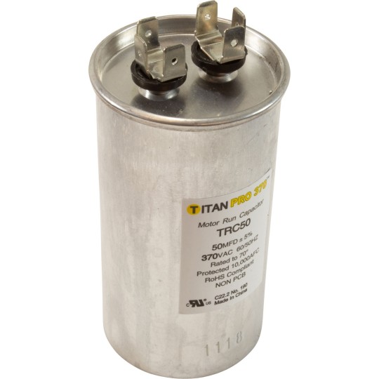 Run Capacitor 50 MFD, 370v, 2" x 3-3/4" : RD-50-370