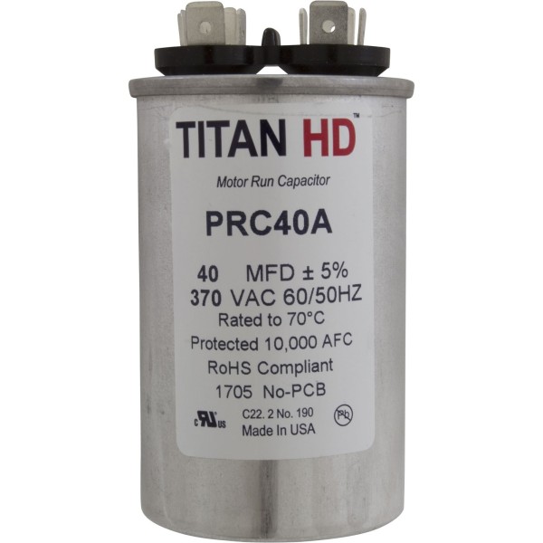 Run Capacitor 50 MFD, 370v, 2" x 3-3/4" : RD-50-370