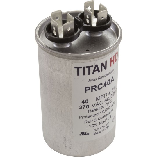 Run Capacitor, 40 MFD, 370v :