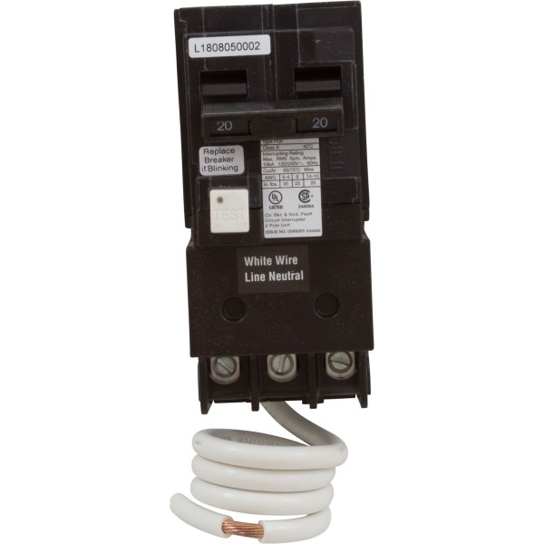 GFCI Circuit Breaker, 20A, 115v/230v, Double Pole : PA220GF