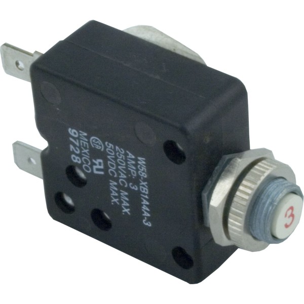 Circuit Breaker, Panel Mount, 3A, 115v :