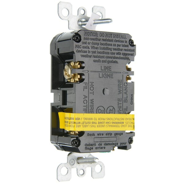 GFCI, Leviton, 20A, SPST, Deadfront : GFRBF-XE