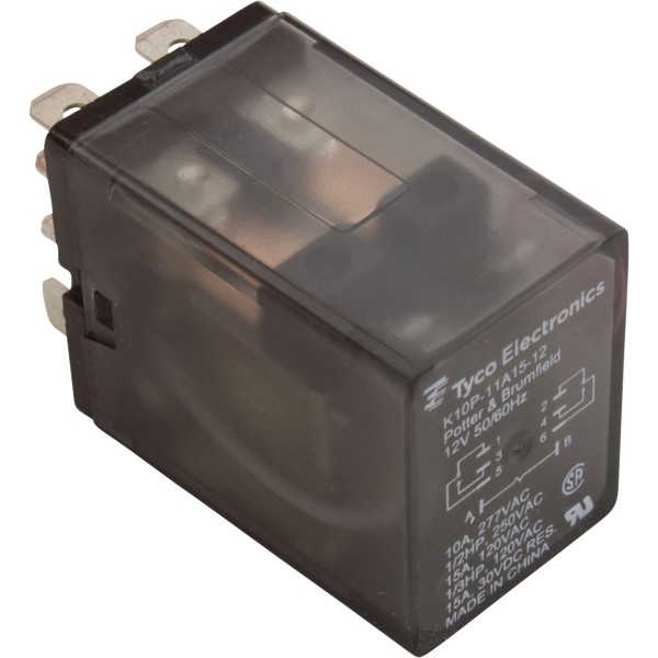 Relay, K10 Series, Dpdt, 12Vac 15Amp : 17M0324