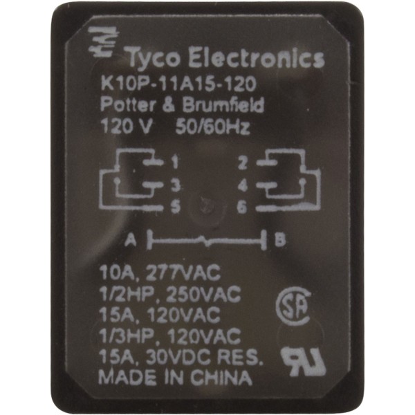 Relay, TE Connectivity, DPDT, 15A, 120v : K10P11A15-120