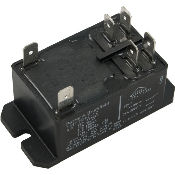 Relay, PandB, T-92, DPST-NO, 30A, 12vdc, Coil : T92S7D22-12