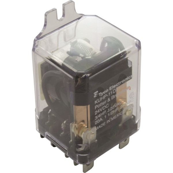 Relay, P&B, DPDT, 24VDC, 20A, Dust Cover : KUHP-11D51-24