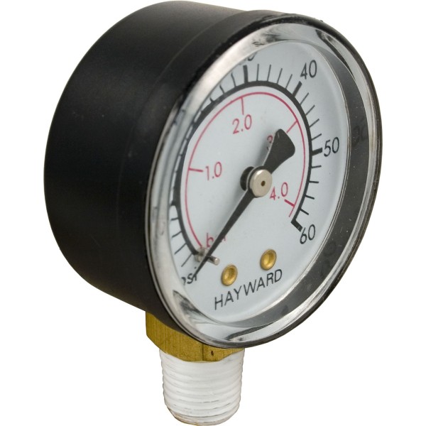 Pressure Gauge, Hayward, 1/4"mpt, 0-60psi, Bottom Mount : ECX270861