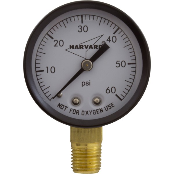 Pressure Gauge, 1/4"mpt, 0-60psi, Bottom Mount, Generic : IPG602-4LNL