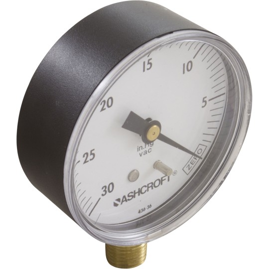 Vacuum Gauge, 1/4"mpt, 0-30 in.Hg, Bottom Mount, Generic : 1422