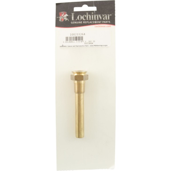 Thermowell, Lochinvar Boilers/Heaters, 3/8" x 1/2"mpt : 100233264