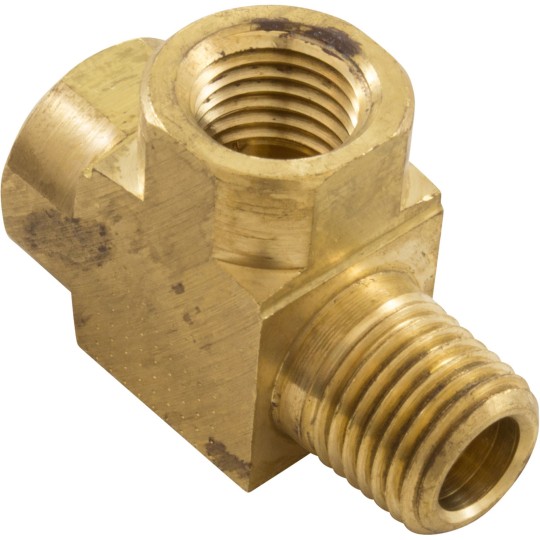 Tee, Anderson Metals, 1/4"mpt x 1/4"fpt x 1/4"fpt, Brass : 06127-04