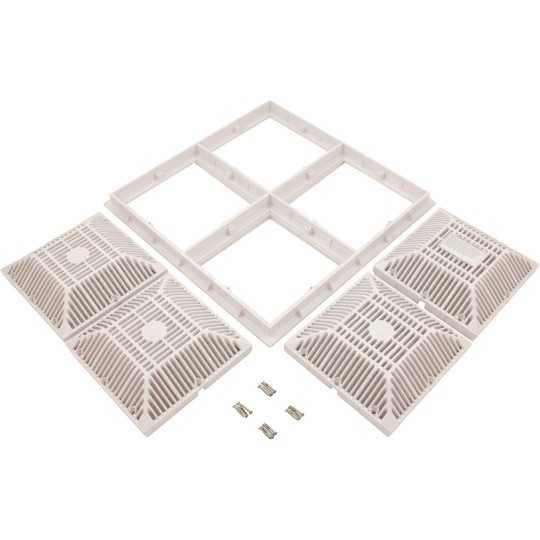 POOL FRAME & GRATE 18" X 18" ( 2011 )  - WHITE : 640-4770 V