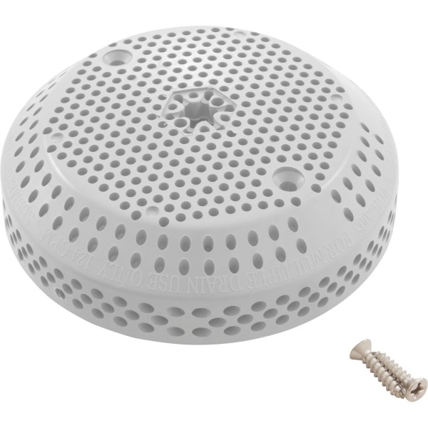 Suction Cover, BWG/GG, 3-3/4", 124 gpm, White, w/Screws : 30173U-WH