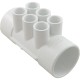 Manifold, 1/2" Slip, 6 Port, Flow Thru, 2" Slip x 2" Slip : 672-4110