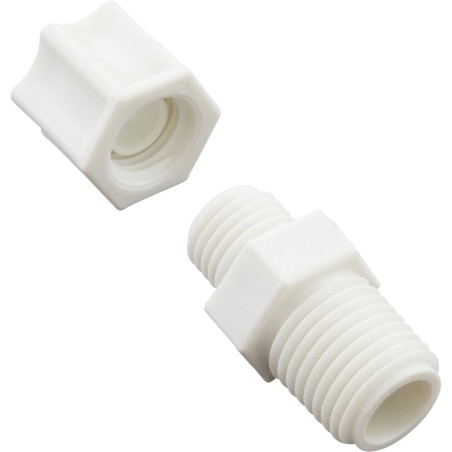 Compression Fitting, Generic, 1/4"mpt x 1/4" Tube, Plastic :