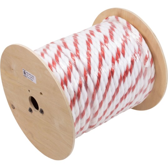 Polypropylene Rope, 3/4"dia, 2 White 1 Red Strand, 300ft : PPR34300RW