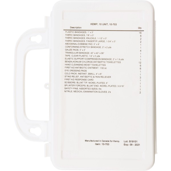 First Aid Kit, Kemp, 10 Person Unit : 10-703