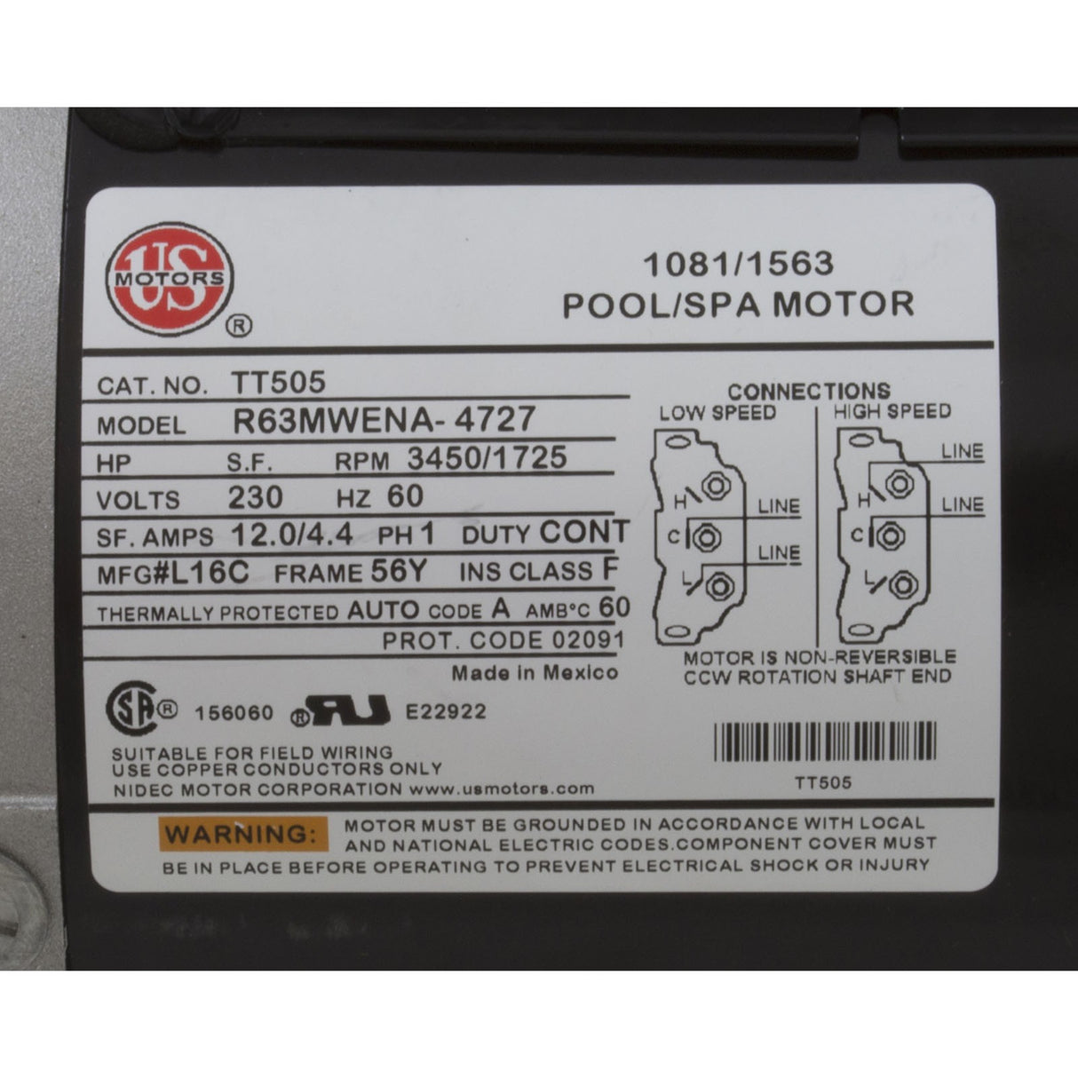 Pump, WW Viper, 4.0hp, 230v, 2-Spd, 56fr, 2-1/2" x 2-1/2", OEM : 3721621-1V