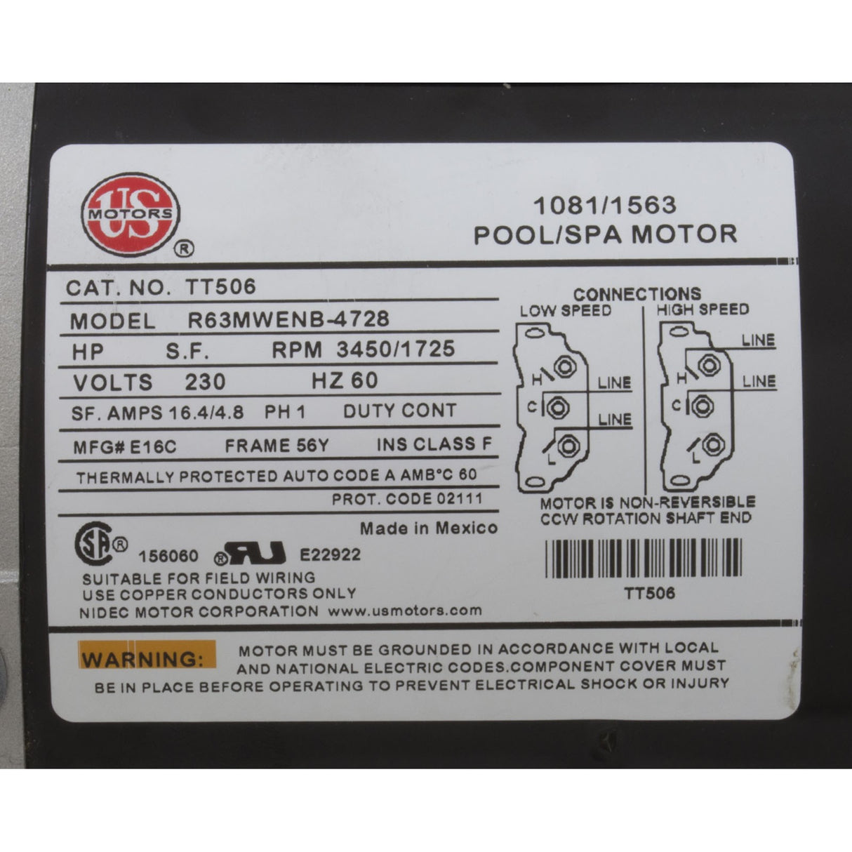 Pump, WW Viper, 5.0hp, 230v, 2-Spd, 56fr, 2-1/2" x 2-1/2", OEM : 3722021-1V