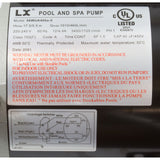 Pump, LX 56WUA, 4.0hp, 230v, 2-Spd, 56Fr, 2.5" x 2.5", SD : 56WUA400A-II