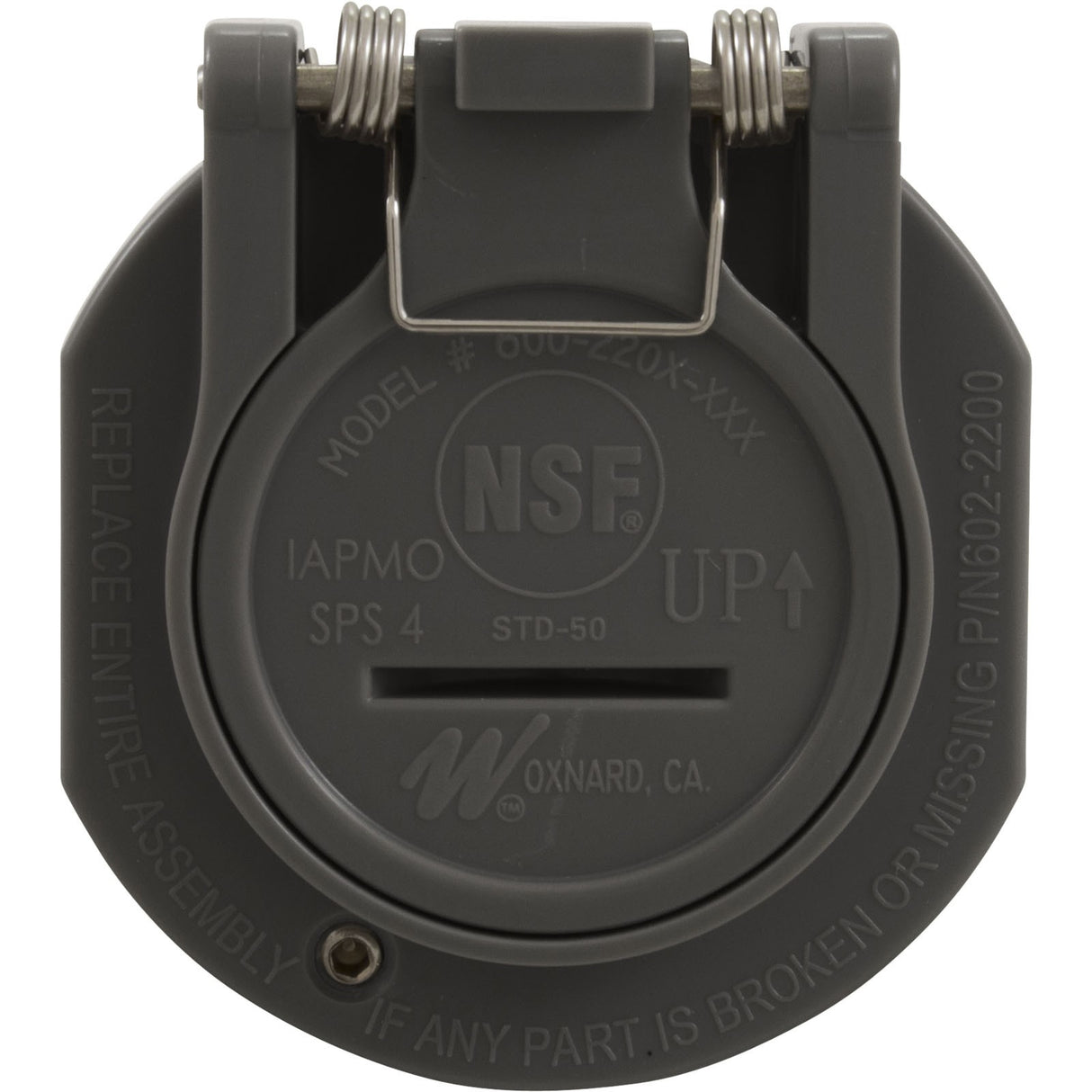 Vac Lock 1 1/2"Mpt - Dark Gray : 600-2209-DKG