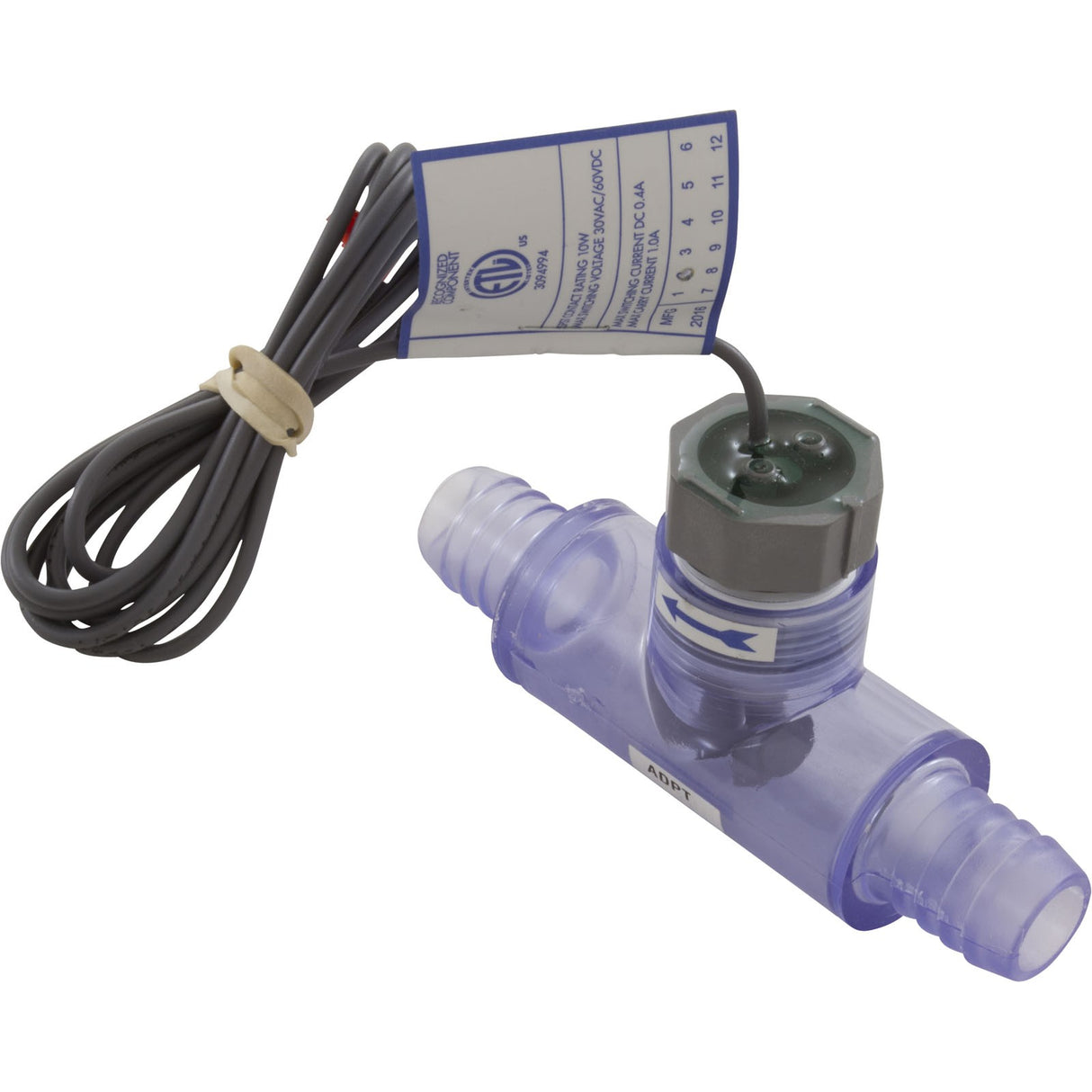 Flow Switch, Hydro-Quip, 3/4" Barb Tee, 1A, 30v : 34-0221-K