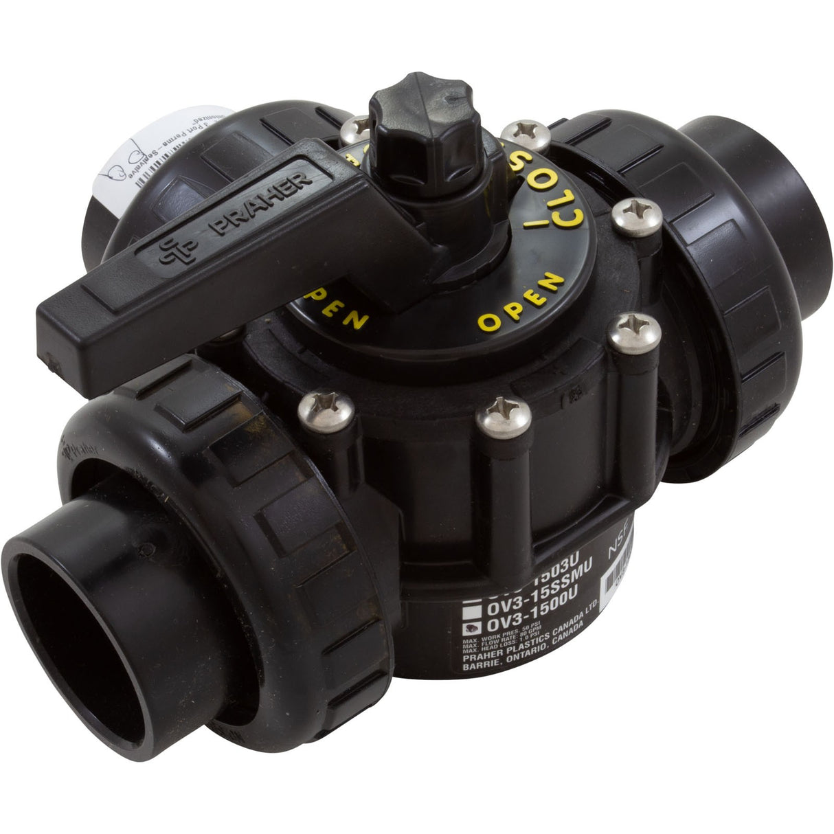 1-1/2" 3 Port Perma-Sealvalve "Unionized" : OV3-1500U