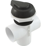 Diverter Valve, WW, 2", 2 Port, Top Mount, Notched, Black : 600-3061