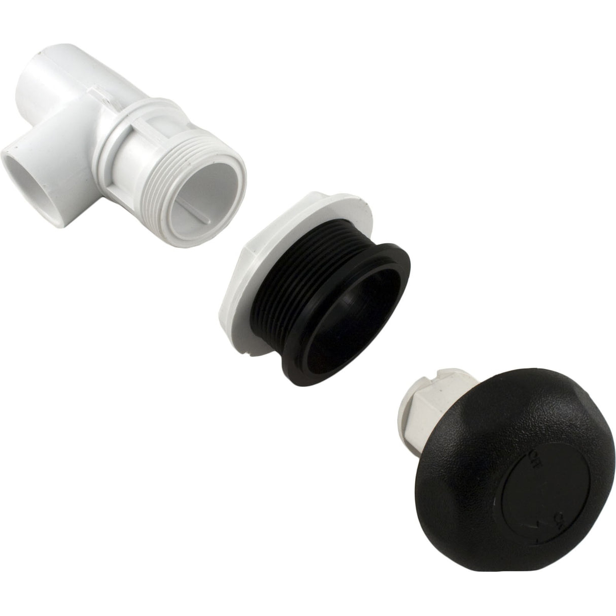 On/Off Valve, Waterway, 1"s x 1"s, Single Port, Black : 600-4361