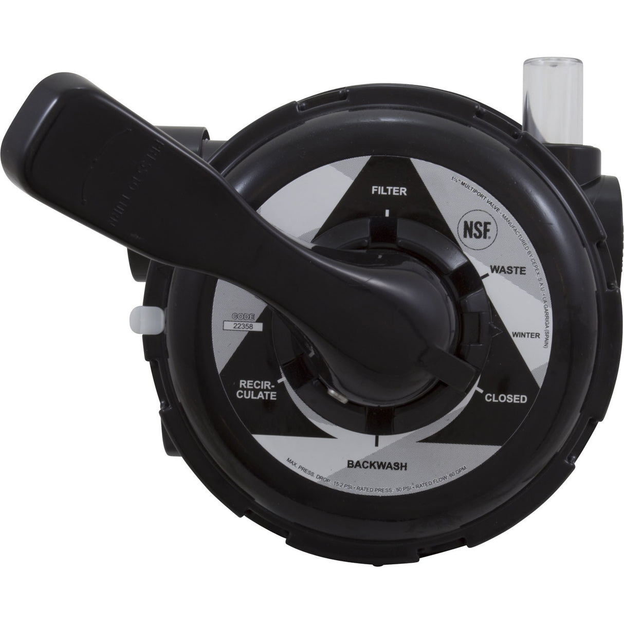 MPV, Astral, Sand Filter, 1-1/2", Top Mount, 6 Position : 22358