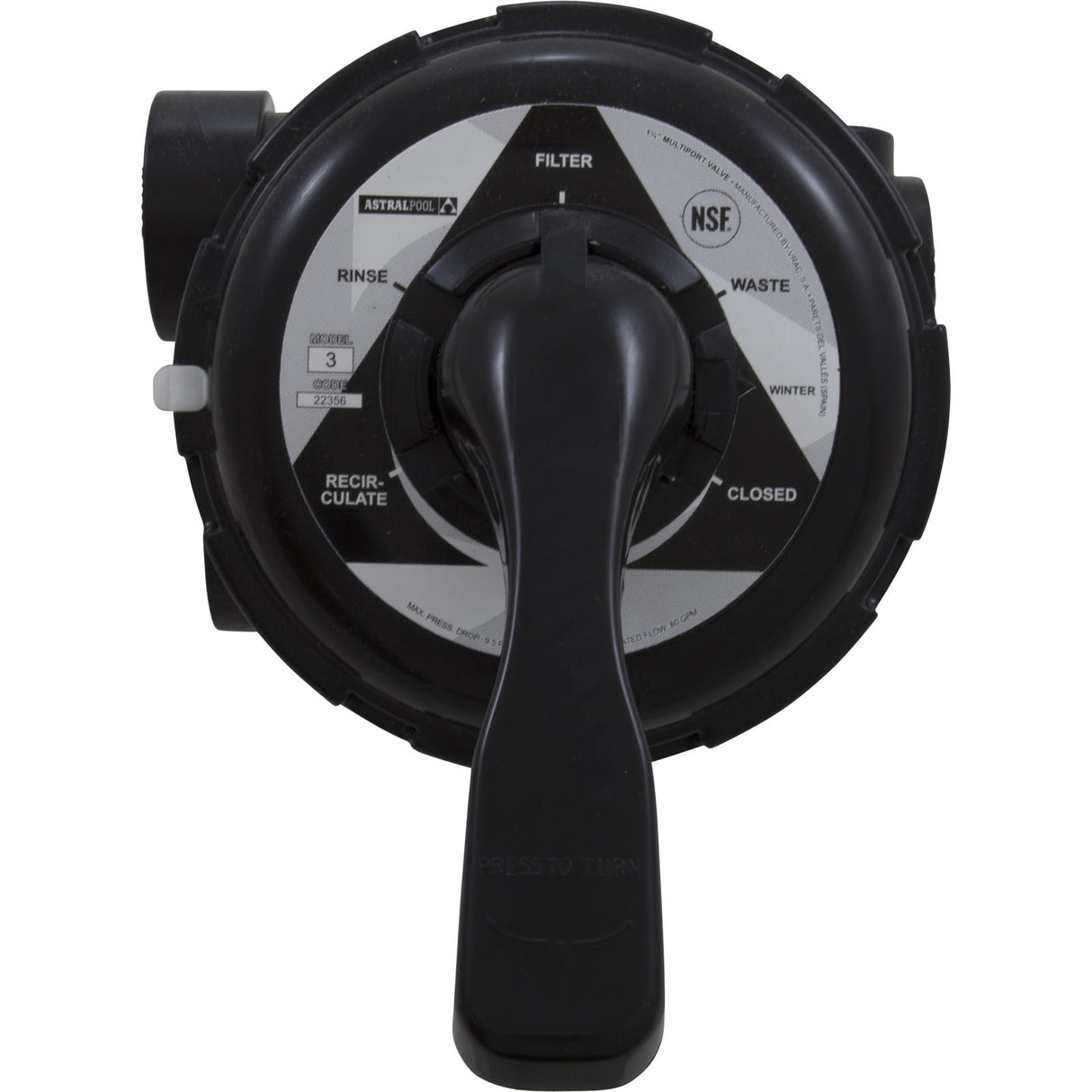 MPV, Astral 1-1/2" Side Mount, Universal, No Plumbing, 6 Pos : 22356