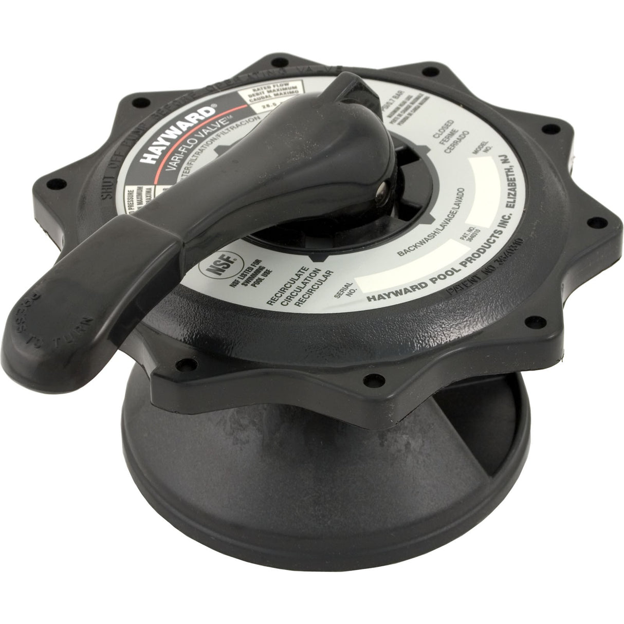 Lid Assembly, Hayward SP0715 2" Vari-Flo Valve, Black : SPX0715BA3