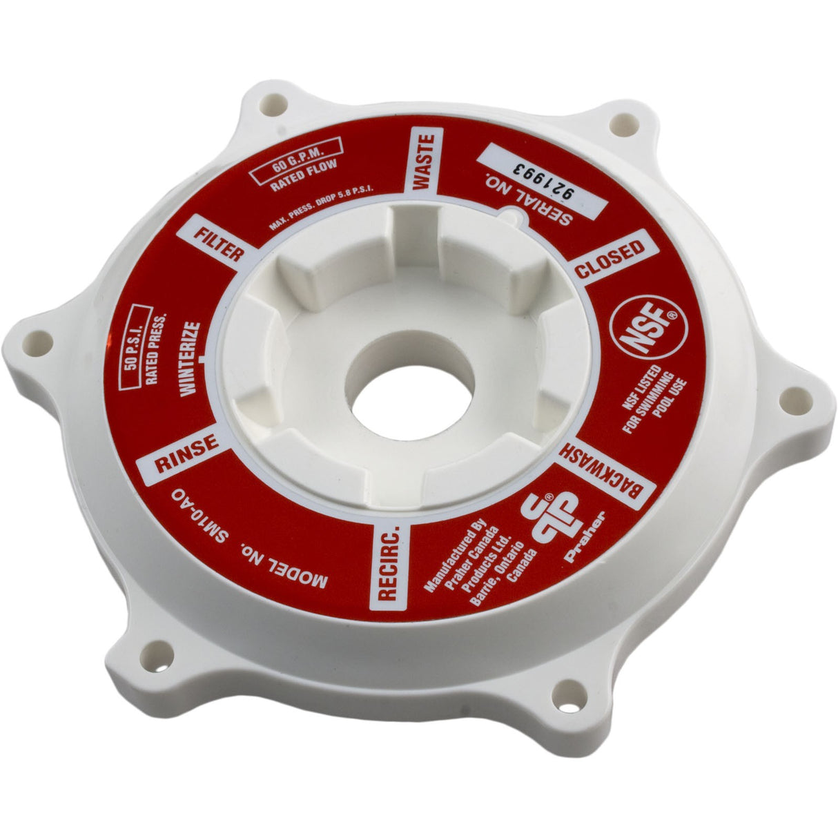 Cover, Praher ABS 1-1/2" Top/Side Mount Valves, White : E-6-S1