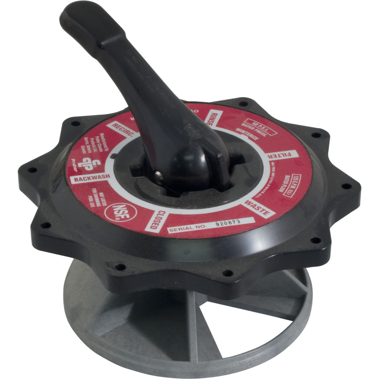 Lid Assembly, Praher ABS Top/Side Mount Valves, 2", Blk, 125gpm : E-50-S2B