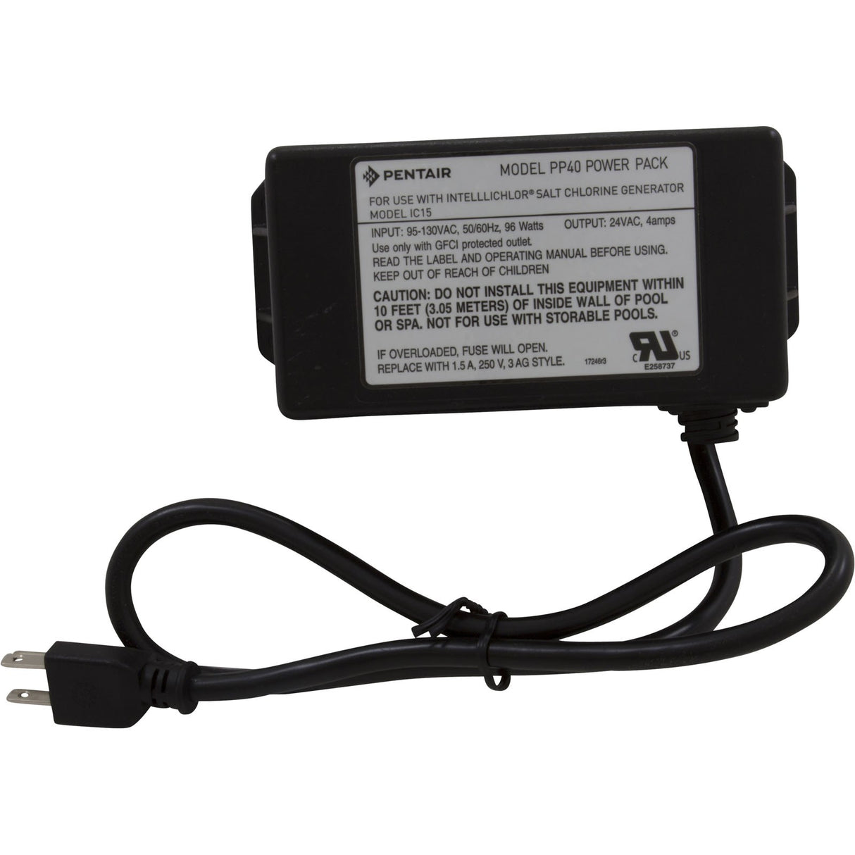 Transformer, Pentair, IntelliChlor IC15, 115v, 24v : 521171