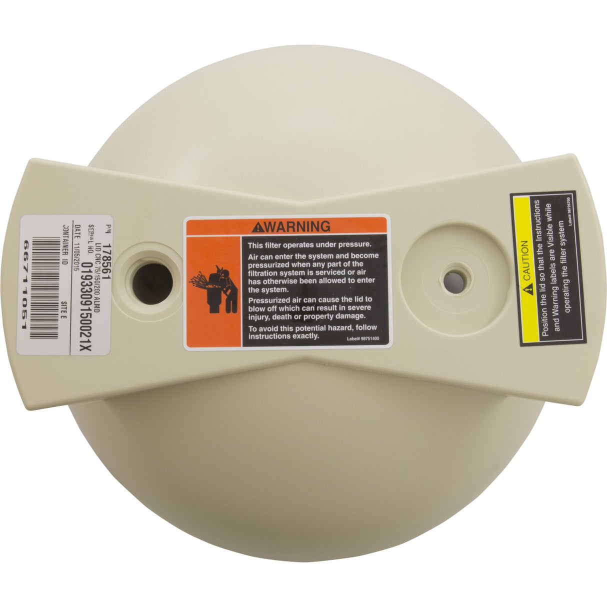 Tank Lid, Pent Am Prod CLN/CLR 75/150/200, Almond : 178561