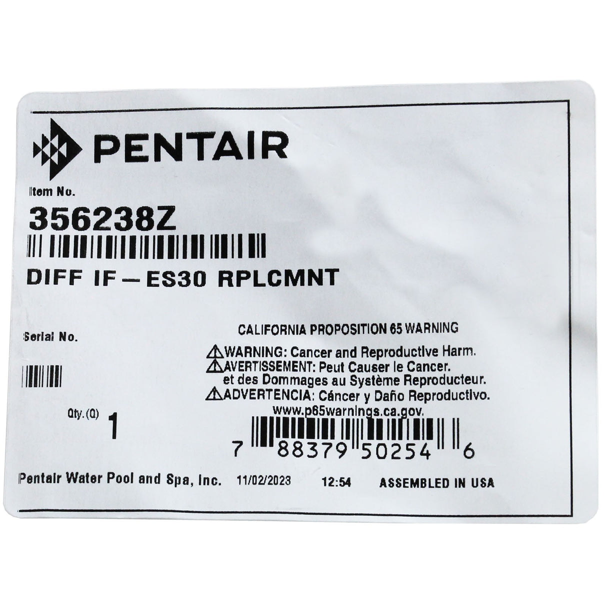 Diffuser, Pentair IF VS/VSF/2 VST/IP VS+SVRS, After 10/2020 : 356238Z