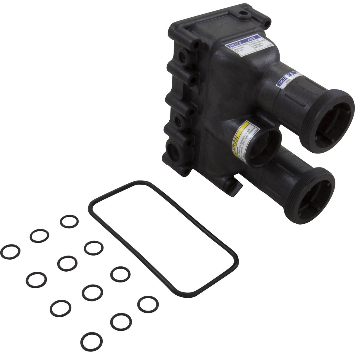 Manifold Body, Pentair Max-e-Therm SR200/333/400, w/O-Rings : 77707-0206
