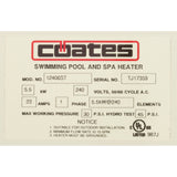 Electric Heater, Coates, 5.5Kw, 240V, Single Phase : 12406ST