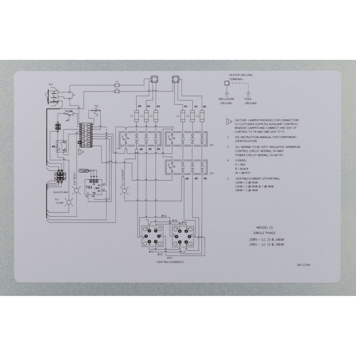 Coates Pool Heater, 15Kw, 240V, Single-Phase : 12415CE