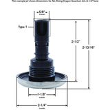 Jet Intl, RD Quantum, 2-1/4"fd, Dir, Smth, SS/Blk, Thd, S02 : RD223-2310-S02