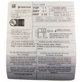 Pump, Pentair SuperFlo DOE, 1.1hp, 1-Spd, 115v/208v-230v, TEFC : 348190