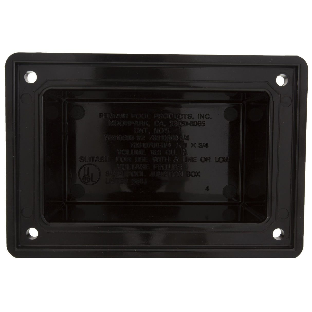 Junction Box Cover, Pentair, Lexan, Black : 79303100Z