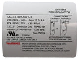 Pump, WW Executive, 4.0hp, 230V, 2-Spd, 56Fr, 2", 8ft Cord : ME-40226-20