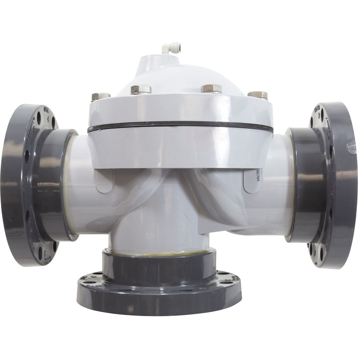 Backwash Valve, Paragon Stark 3-Way, 6", Gry, w/Flanges : V3-06