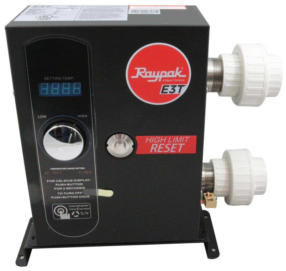 Digital Electric Heater, Raypak E3T 0011, 11kW, Titanium, 1.5" : 100-10000663